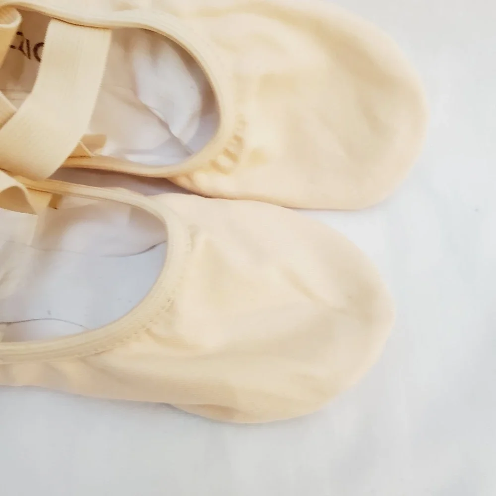 Dance Ballet Shoes‎ Capezio Child 7.5M No Tie Cross Straps Canvas Split Sole